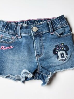 Baby Gap Disney Minnie Mouse Embroidered Paperbag Mom Denim Shorts 3T